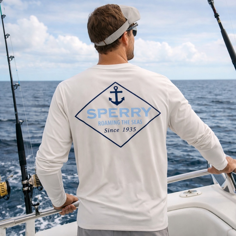 Sperry Mens Size XL Fishing Tee Outdoor Work Boat Spring Break Summer Shirt